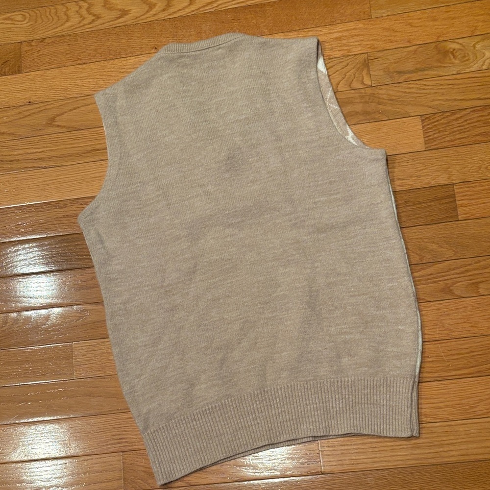 Puritan Beige and Cream Argyle Vest - Picture 4 of 5